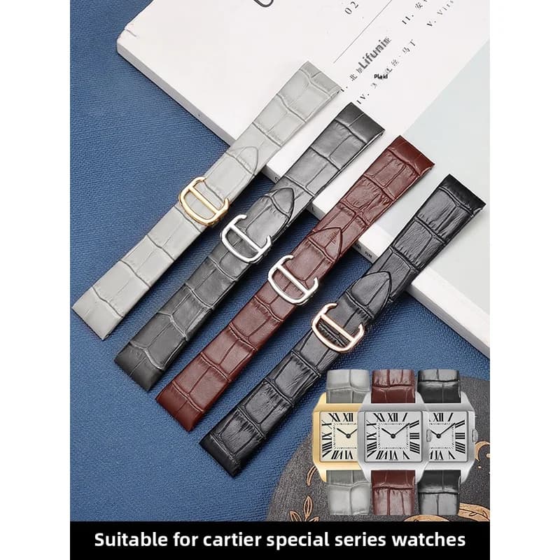 Per Cartier Santos W2007051 W2006951 cinturino per orologio in vera pelle cinturino in morbida pelle bovina uomo donna accessori braccialetto 18mm 21mm