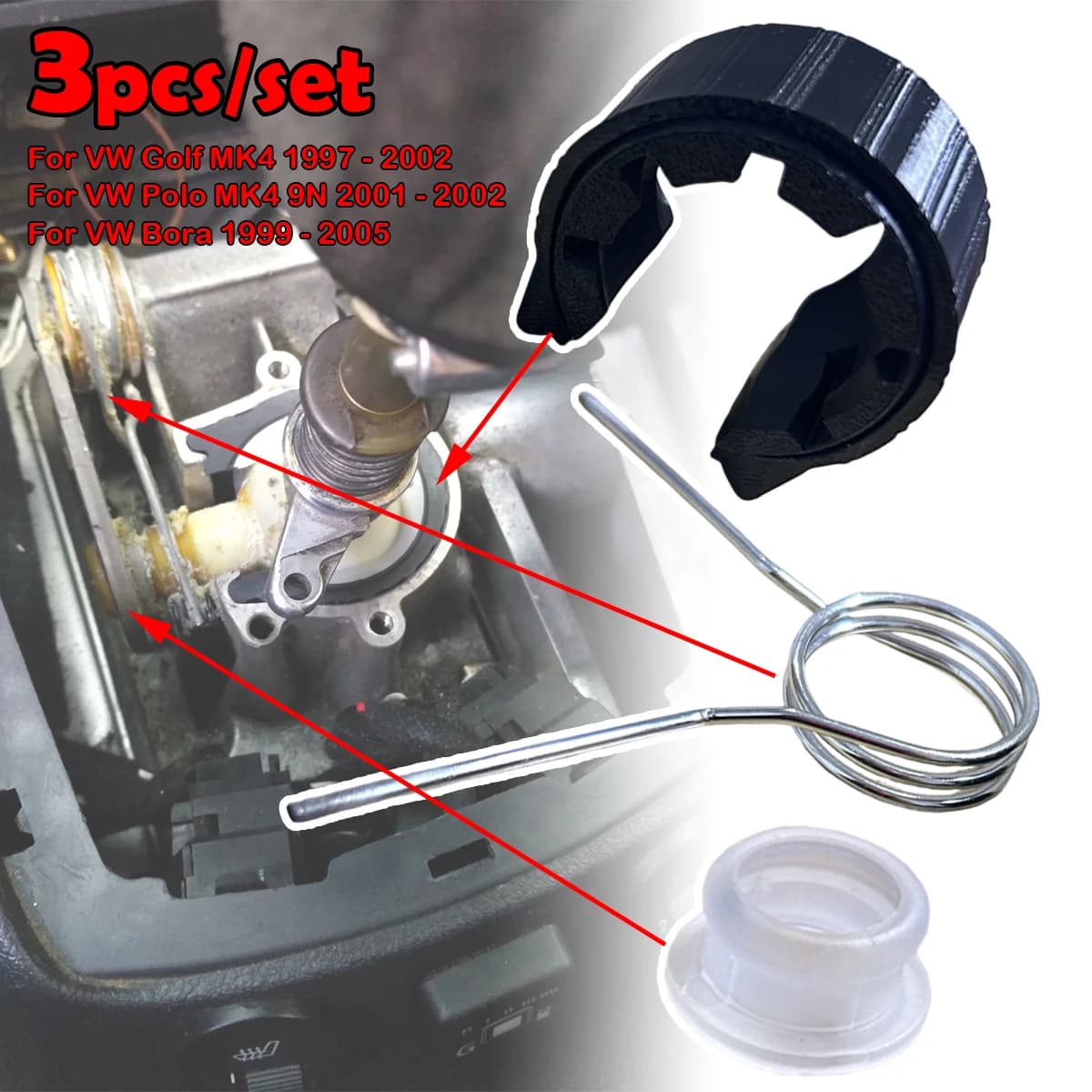 3 pz Per VW Golf Polo Bora Manuale Gear Linkage Selettore Borsette Asta Del Cambio Leva Boccola Molla Shifter Palla Uper Accessori Auto