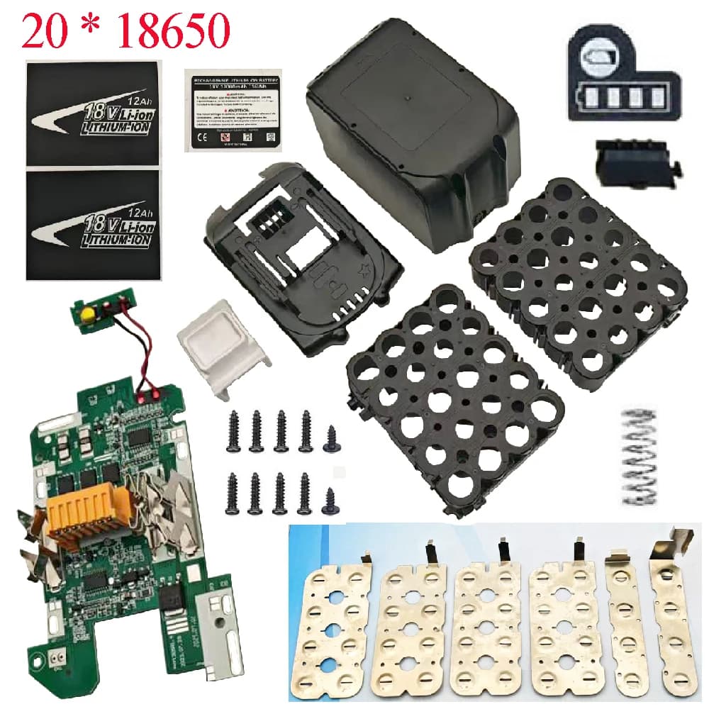 20X18650 Custodia per batteria agli ioni di litio BMS Circuito di protezione di ricarica PCB Box Shell per alloggiamenti per batterie al litio Makita 18V