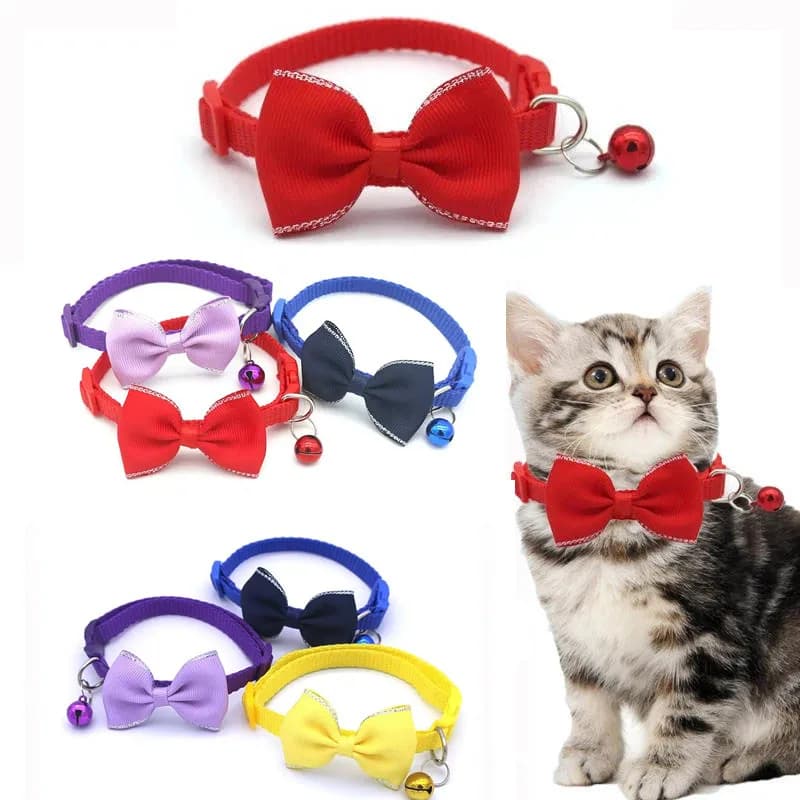 1/2 Pezzi Nuovi Collari Regolabili per Animali Domestici, Carini con Campanello e Fiocco, Collari Multicolore per Gatti e Cani
