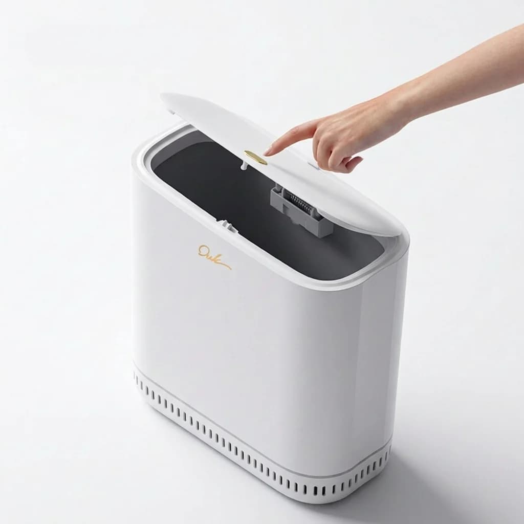 Cestino per Rifiuti Sottile e Stretto con Coperchio a Pressione, Bidone per Bagno, Contenitore per Assorbenti Igienici, Cestino per Spazi Stretti, per Toilette, Cucina, Casa
