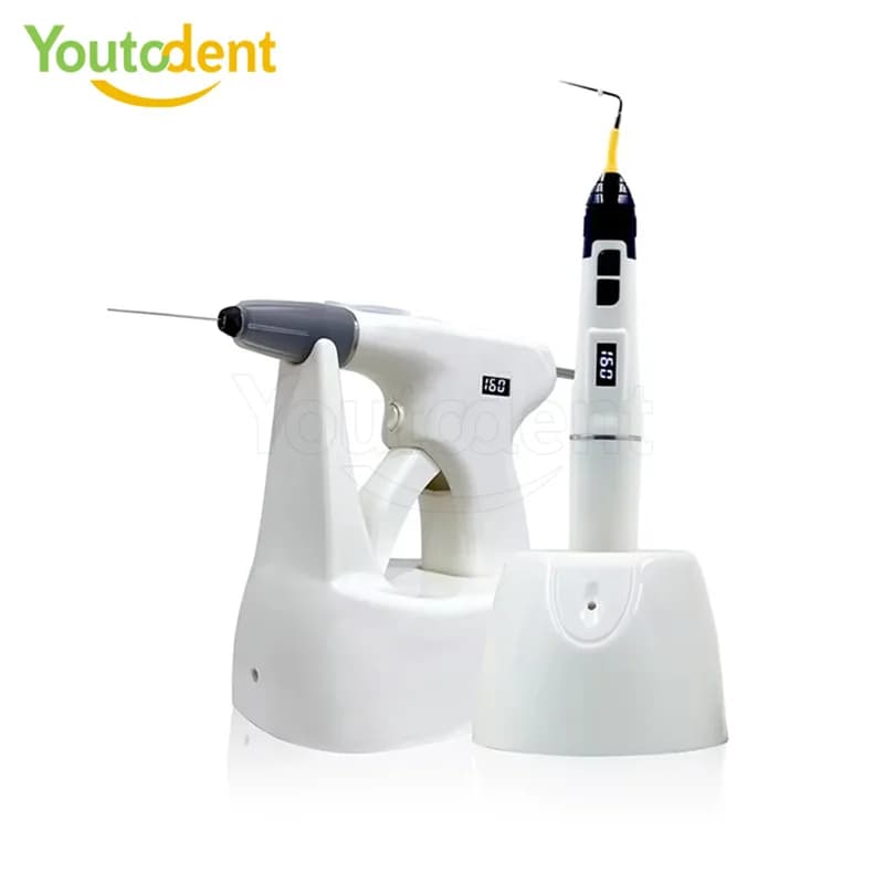 2 in 1 Endodonzia Pistole Calore Dentale Endo Obturazione Penna Guutta Hanger Sistema di Otturatore Temperatura di Riscaldamento Dentista 4PCS Suggerimenti