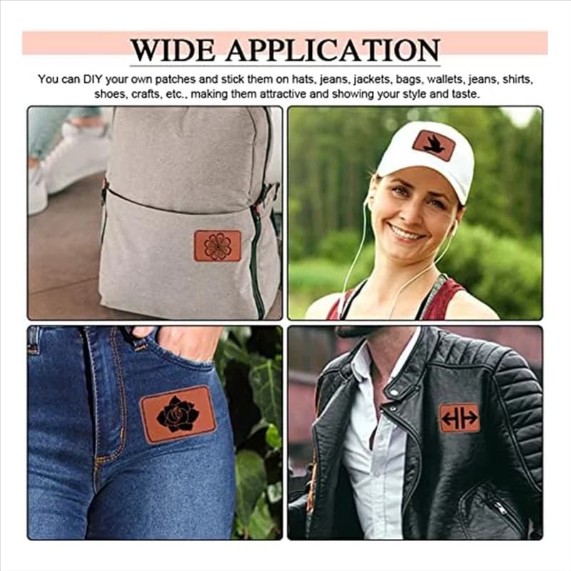 A15F-90 raw pieces for laser engraving, empty leather patch for hat, wear-resistant, not easy to fade