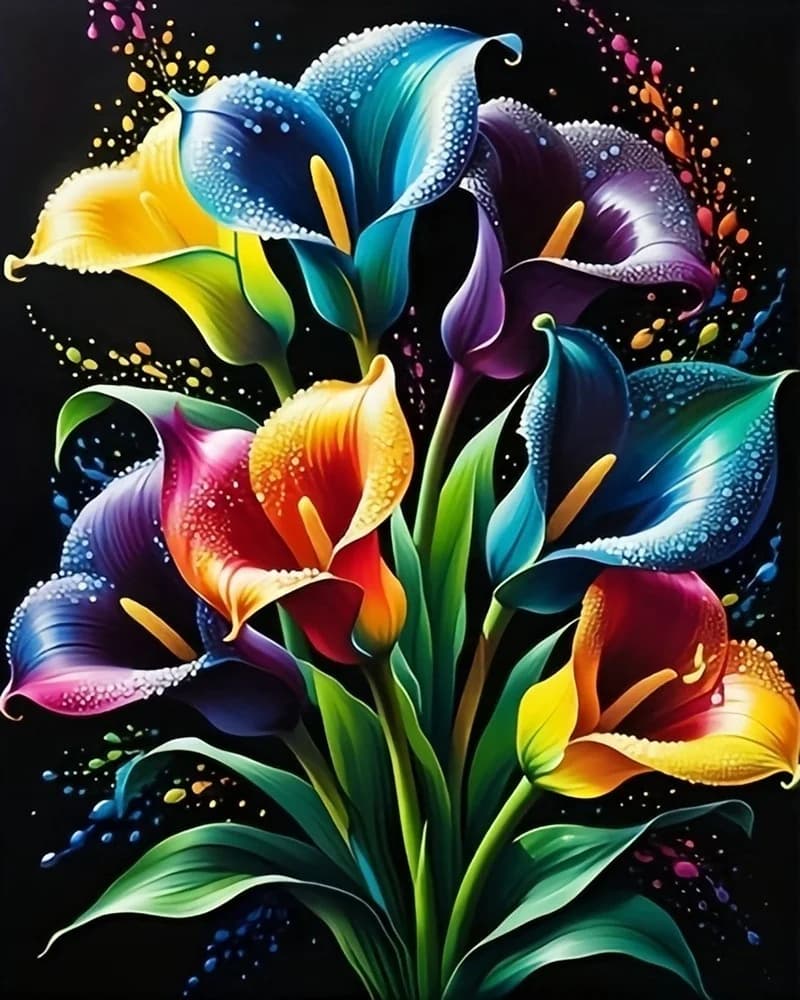 DIY Digital Oil Painting By Numbers Flower Coloring Paint By Number Canvas Painting Kits Handpainted DIY Gift Home Decoration