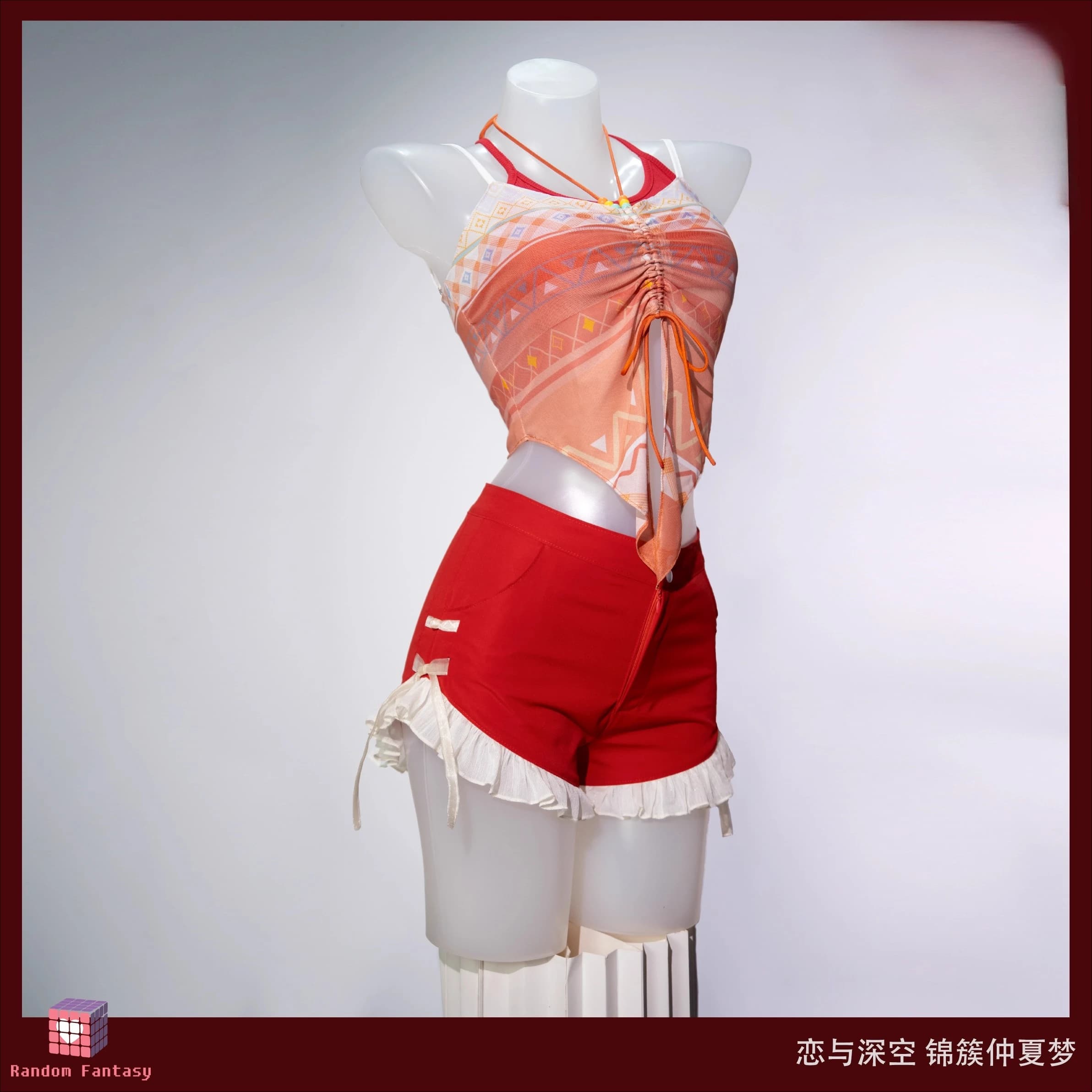 Costume cosplay Heroine Hunter MC Game Love and Deepspace Women's Red Swimsuit Caleb Cosplay Halloween