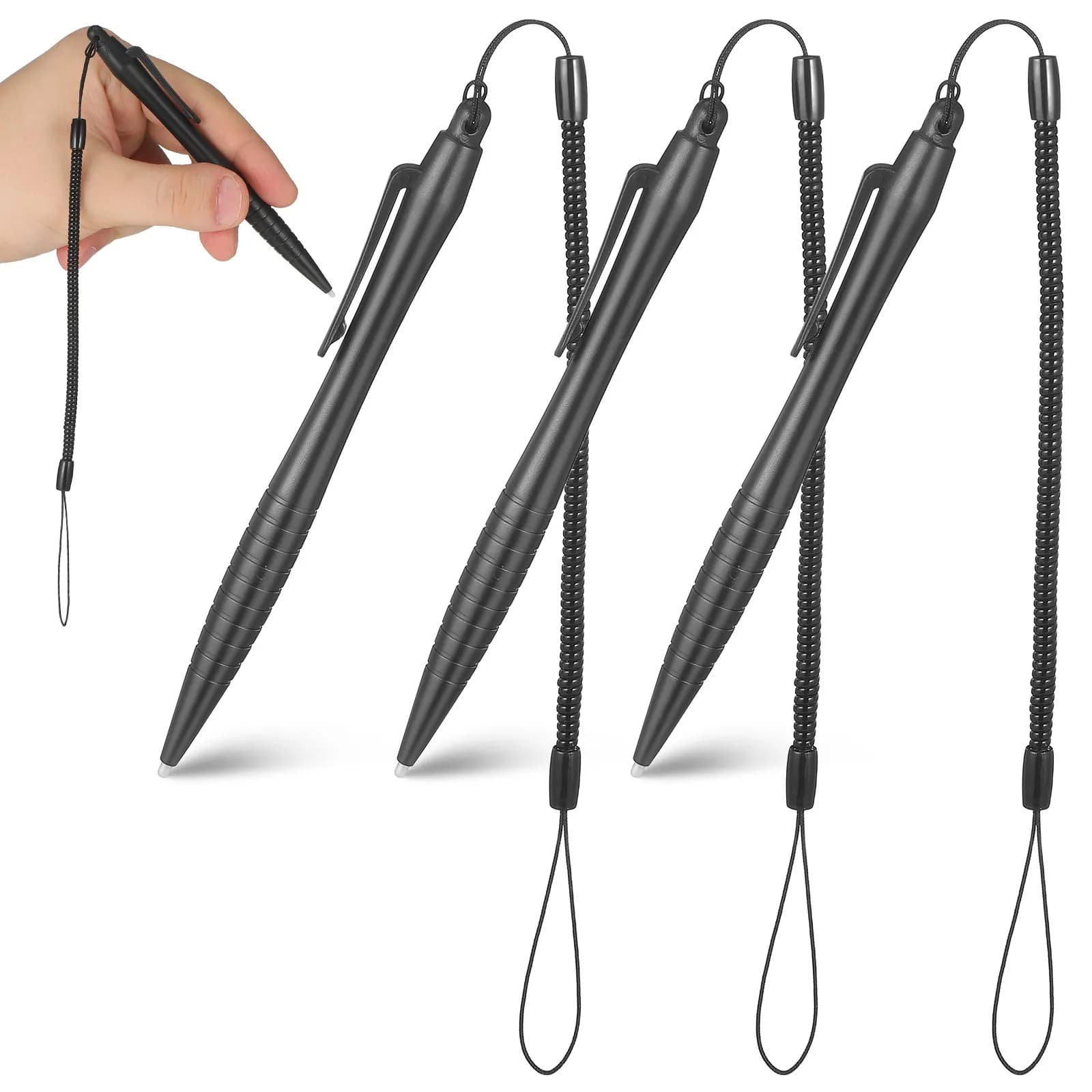 Penna stilo resistiva da 3 pezzi per touch screen, scrittura fluida, disegno, navigazione, protezione dello schermo, antigraffio, tablet, laptop, Pos