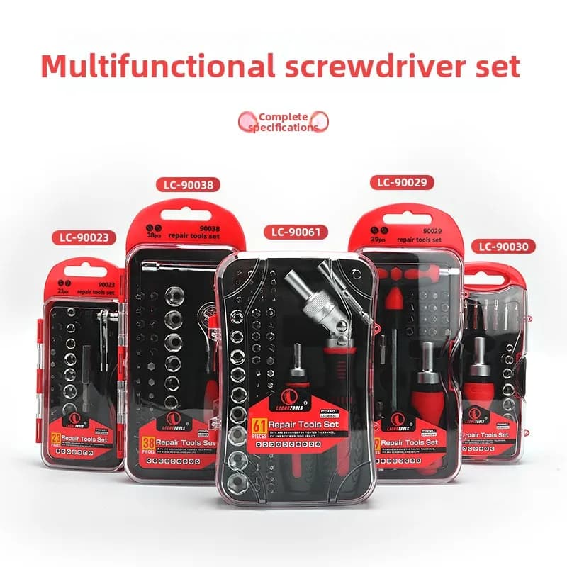Multi-Functional Hardware Tool Set | With Magnetic Bits & Sockets + Precision Ratchet Screwdriver - High-Strength Hot Seller