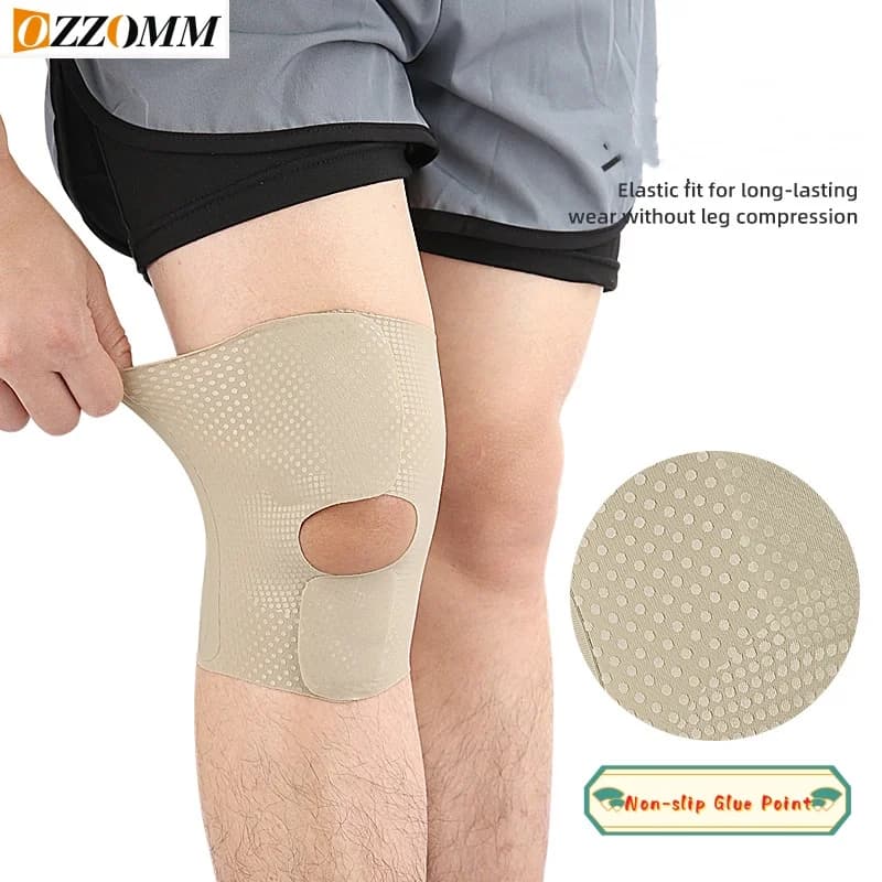 Ginocchiere 1PC con stabilizzatori laterali per il dolore al ginocchio e supporto per donne/uomini, manica al ginocchio a compressione regolabile traspirante