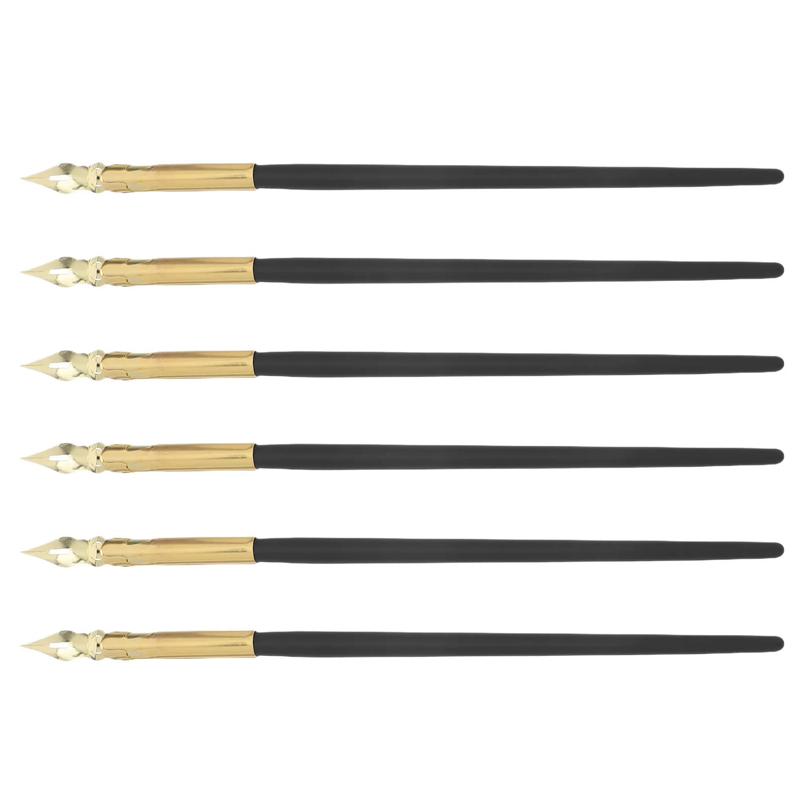 Set di 6 Penne Calligrafiche con Pennino in Metallo Vintage per Disegno Artistico, Pittura, Calligrafia Cinese e Scrittura