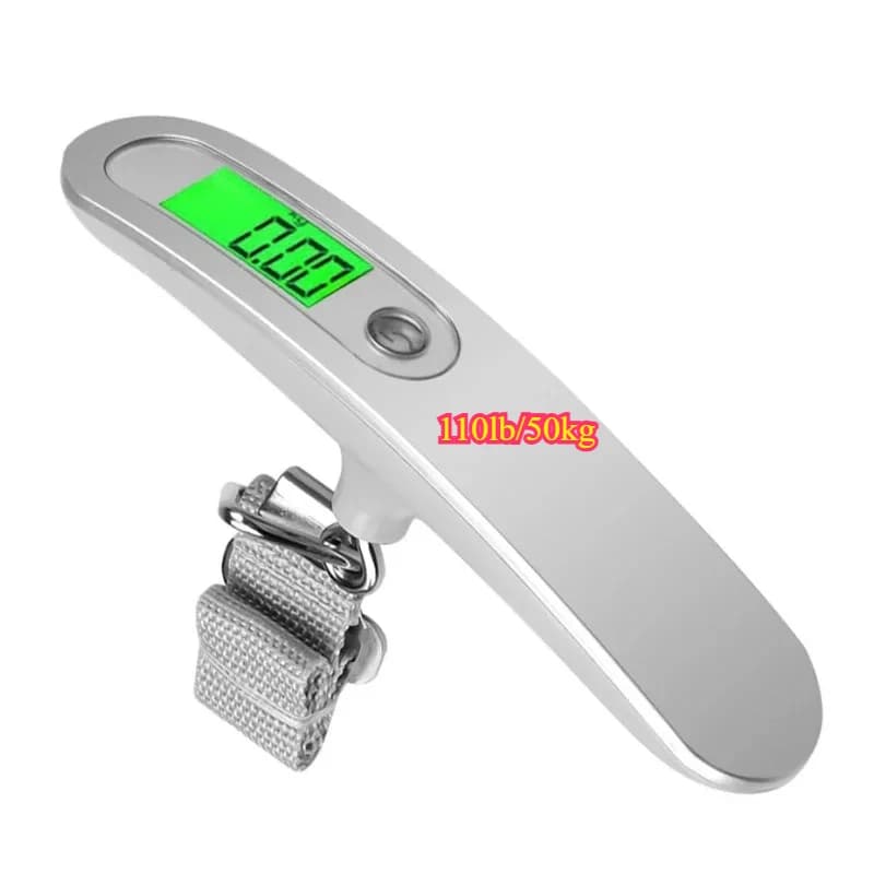Bilancia elettronica portatile Bilancia sospesa LCD digitale 110lb/50kg Valigia per bagagli Borsa per bagagli da viaggio Bilancia per peso Strumento di equilibrio