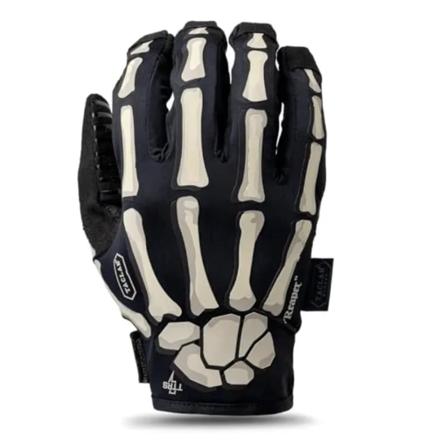 Reaper Skeleton Gloves - Thin Lightweight Nylon Black for Summer Airsoft Paintball Cycling Motorcycle Multipurpose