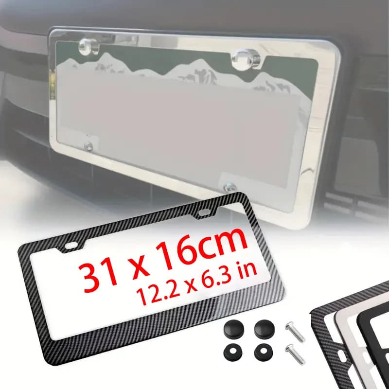 1 pz in acciaio inox universale modello usa telaio targa in acciaio anteriore e posteriore in metallo targa auto telaio etichetta coperchio tappo a vite