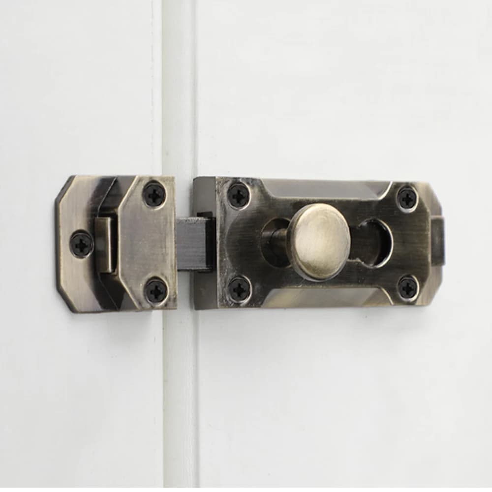 Bulloni per cancello scorrevole di sicurezza Serratura per porta antica Chiusura per porta Fibbie per serratura di sicurezza in lega di zinco per hardware per la casa della camera da letto del bagno
