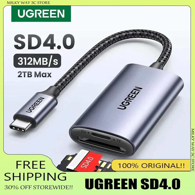 Lettore di Schede UGREEN SD4.0 312MB/s USB-C a SD MicroSD TF USB3.0 Adattatore per Schede di Memoria per MacBook Laptop PC per iPhone15/16 per Samsung