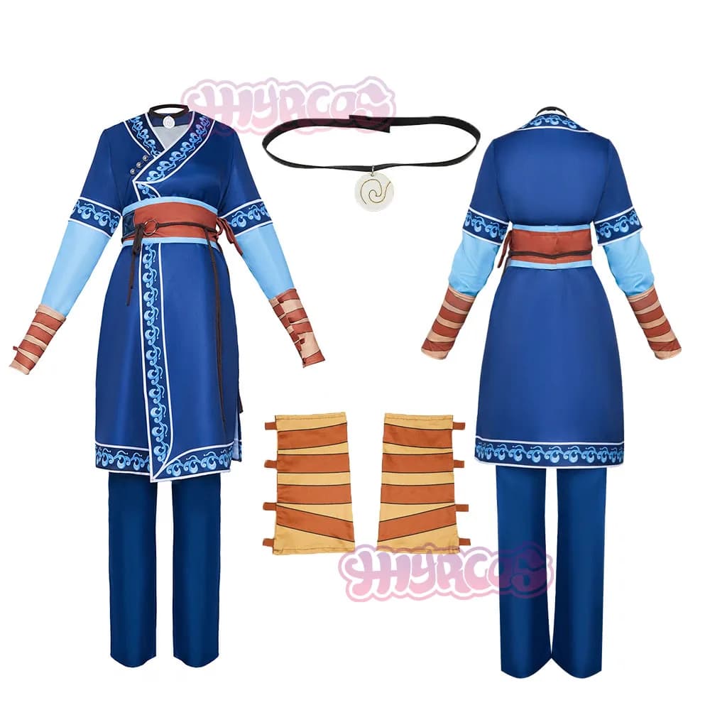Costume Cosplay Katara, Uniforme per Carnevale, Costume Anime, Costumi per Feste di Halloween, Travestimenti per Donne, Collana per Giochi di Ruolo