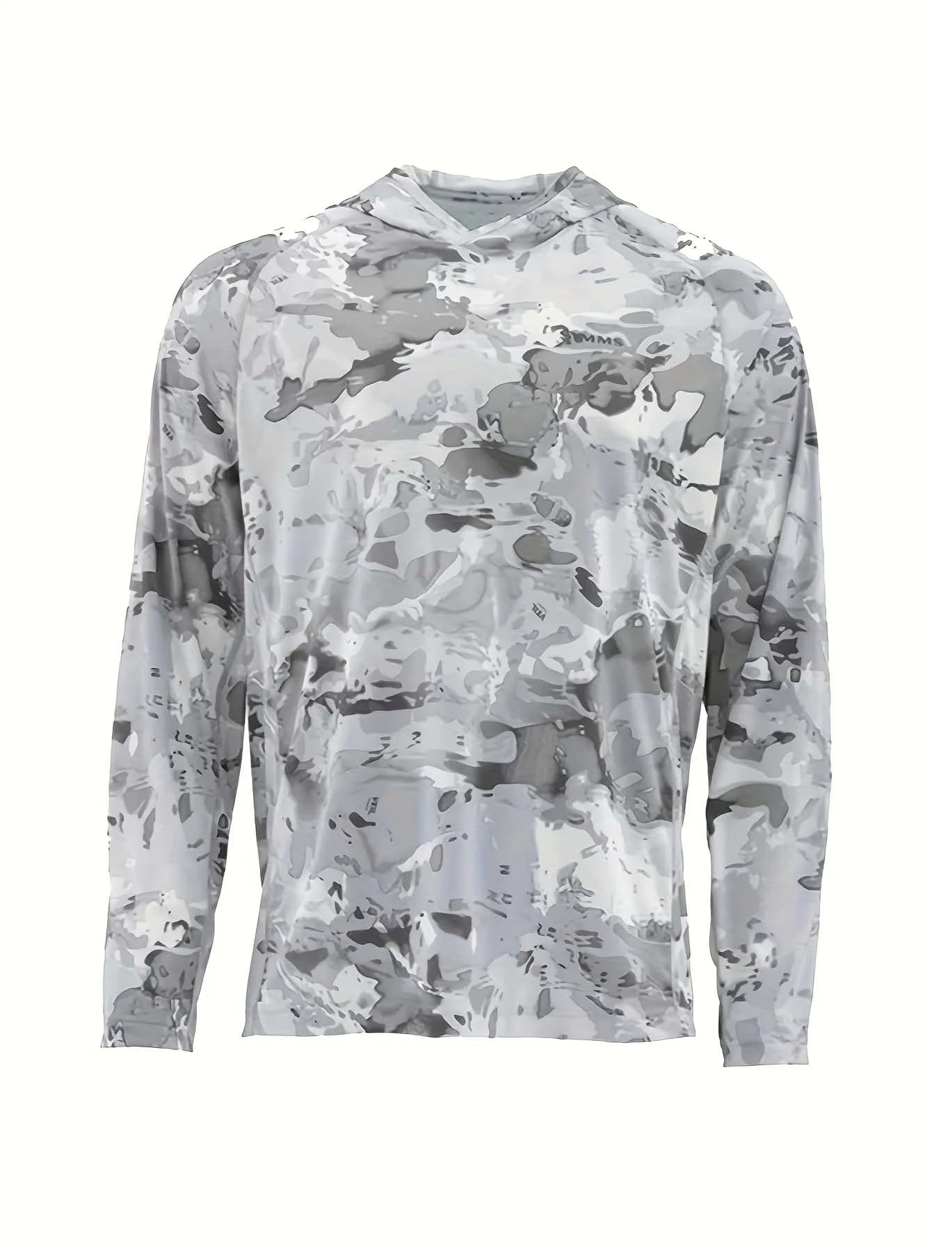 Magliette con Cappuccio da Pesca 2026 per Uomo, Maniche Lunghe, Protezione Anti-UV, Abbigliamento per Caccia, Pesca in Giungla e Mare