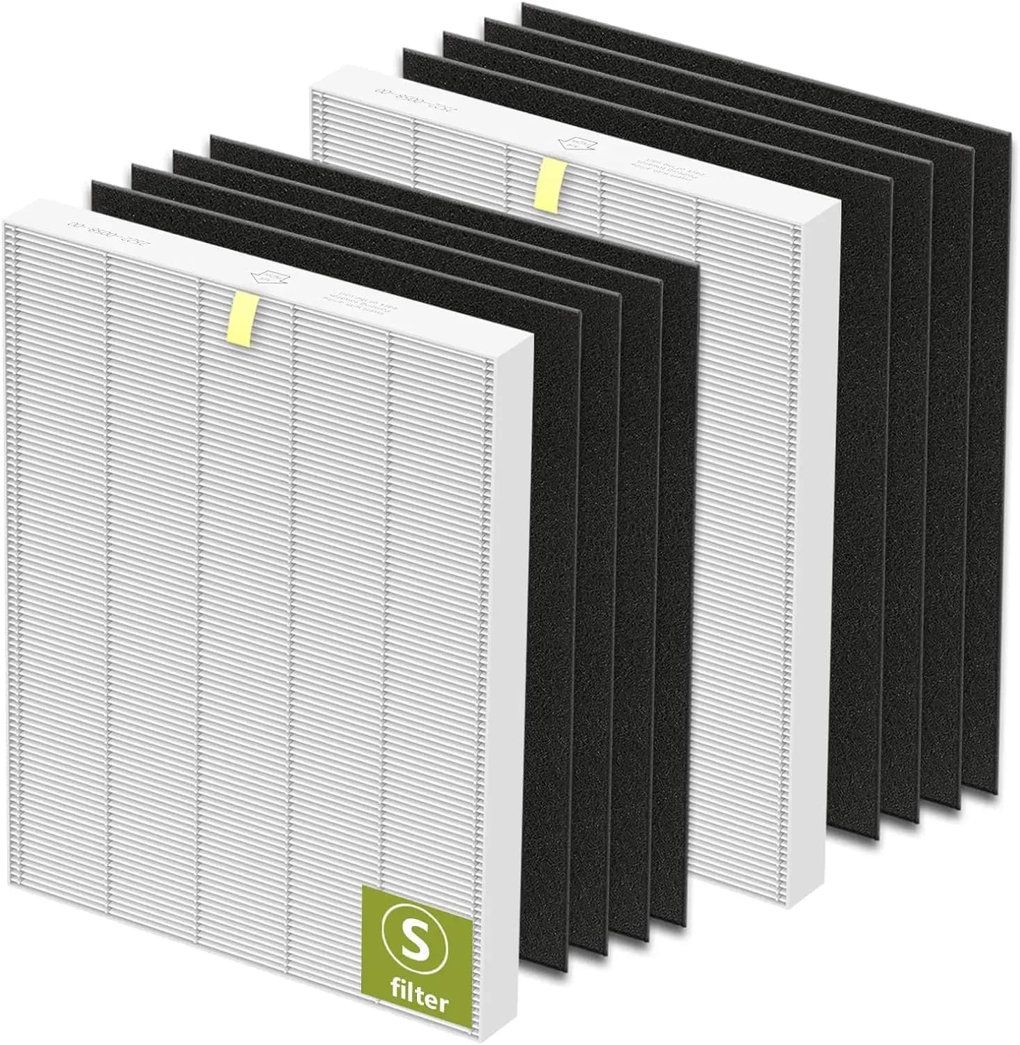 Confezione da 2 filtri H13 True HEPA e 8 filtri al carbone per purificatore d'aria, sostituisce i codici 1712-0096-00, 2522-0058-00