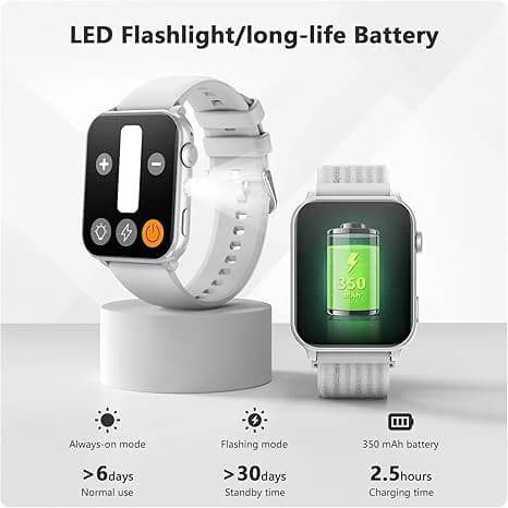 Blackview R30 MAX Smartwatch 1.83" con chiamata Bluetooth, torcia, assistente vocale AI, orologio sportivo per uomo e donna