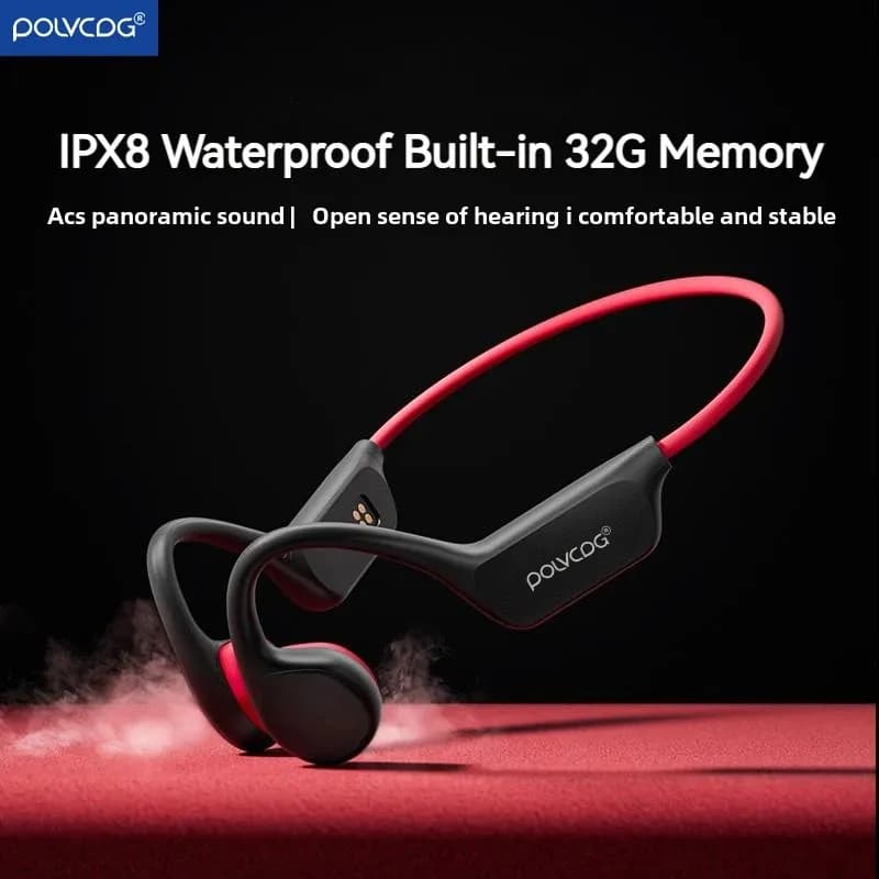 POLVCDG Auricolare a conduzione ossea X7 IPX8 32GB Memoria 5.3 Auricolare wireless Bluetooth con microfono Impermeabile per nuoto 2023nuovo
