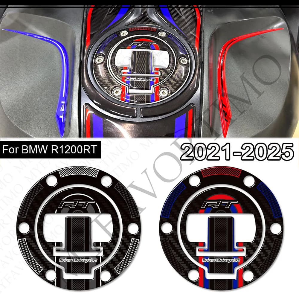 Tank Pad Grips Kit Knee 3D Stickers Decals Fairing Fender Mudguard Trunk Luggage Cases For BMW R1200RT R 1200 RT R1200 2021-2025