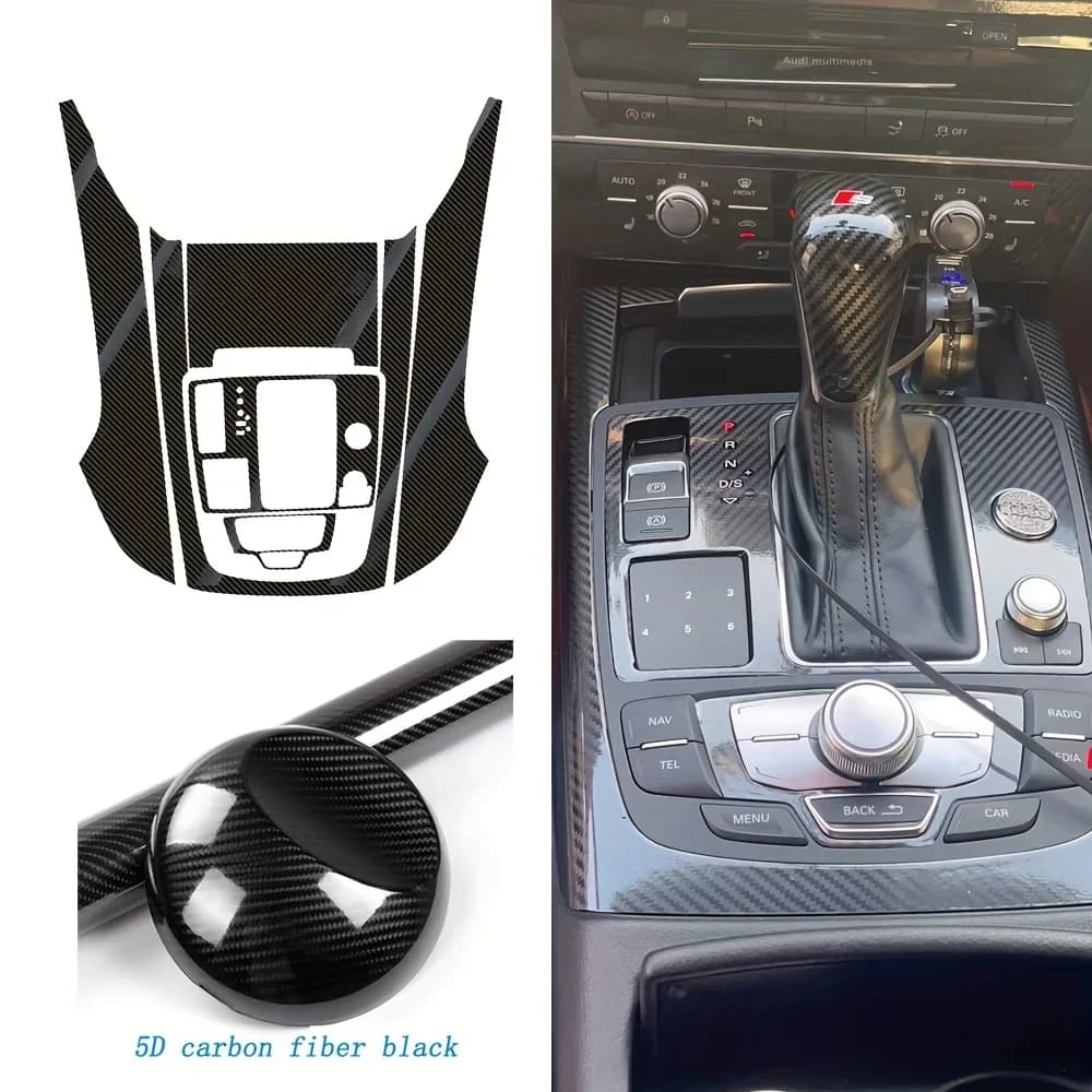 Carbon Fiber For Audi A7 4GB/A6 C7 2012-2018 Car Film Interior Stickers Center Console Gear Dashboard Door Handle Lift Panel