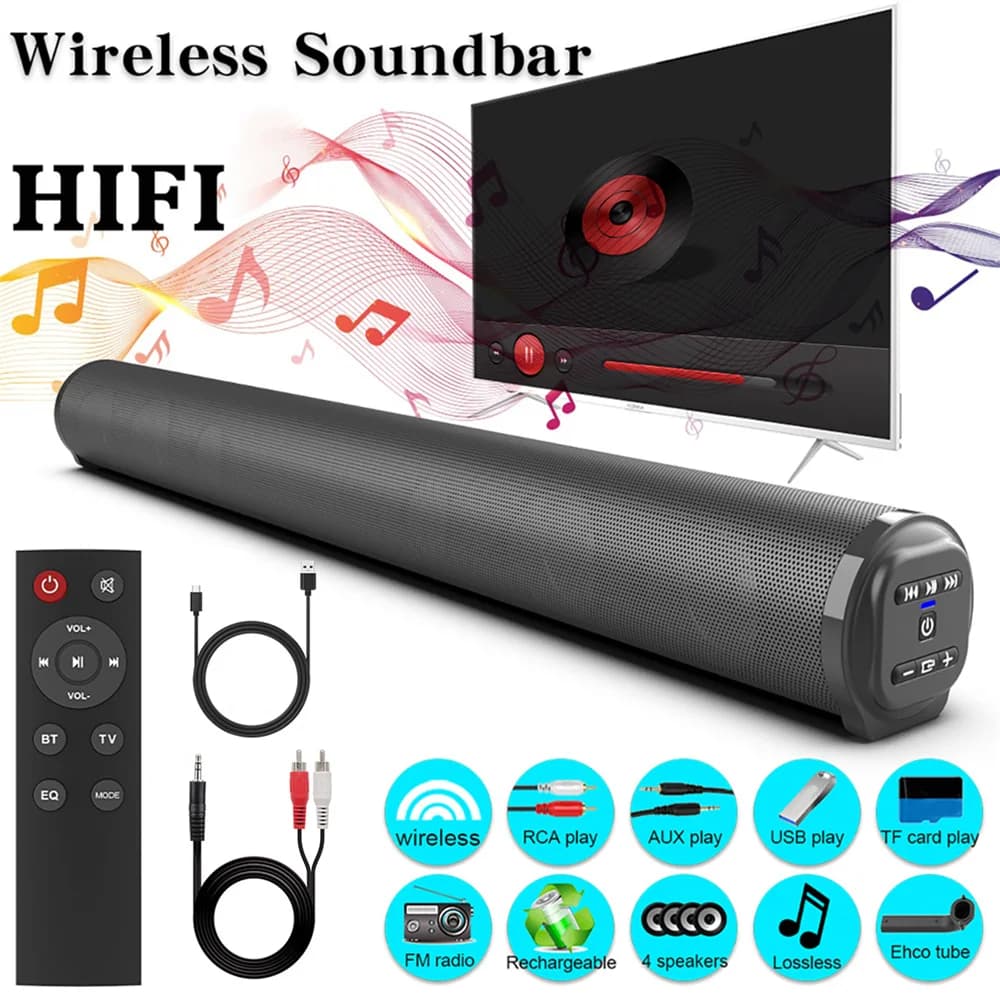 Sound Bar TV Sistema audio Altoparlante Bluetooth Subwoofer wireless Bass Home Theater Altoparlante portatile ricaricabile Lound