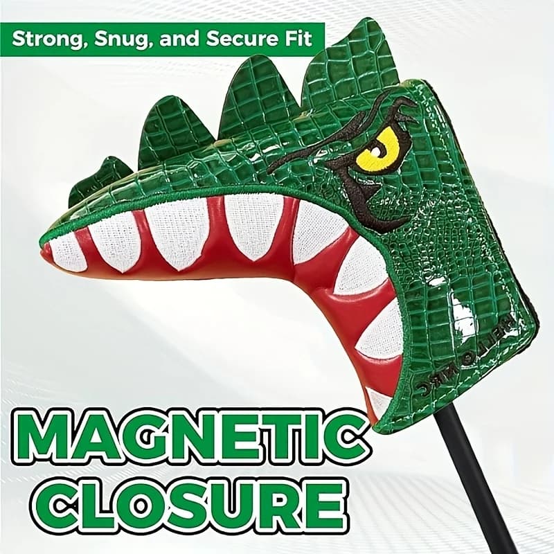 Copritesta per putter con lama da golf in stile dinosauro da 1 pezzo - Copritesta per putter in pelle PU premium