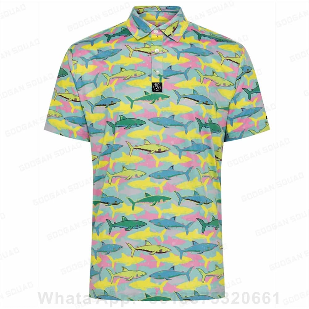 Nuove polo per bambini Camicia da golf casual Stampa estiva Top con bottoni T-shirt a maniche corte Traspirante Tennis Badminton Abbigliamento sportivo