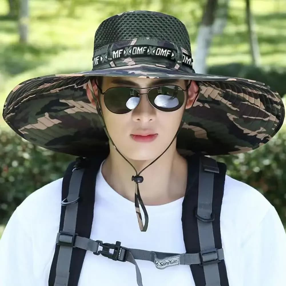 Breathable Sunbed Fishing Hat UV Protection Wide Tesa Summer Outdoor Hiking Fishing Beach cap for men Woman