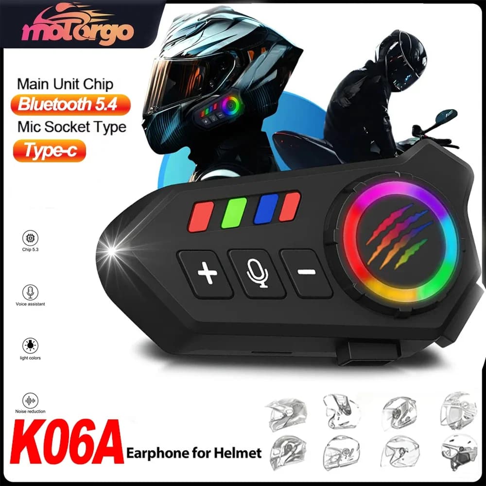Cuffie per casco da motociclista intelligenti con cancellazione del rumore stereo Hi-Fi Controllo vocale Riproduzione e chiamate musicali in vivavoce