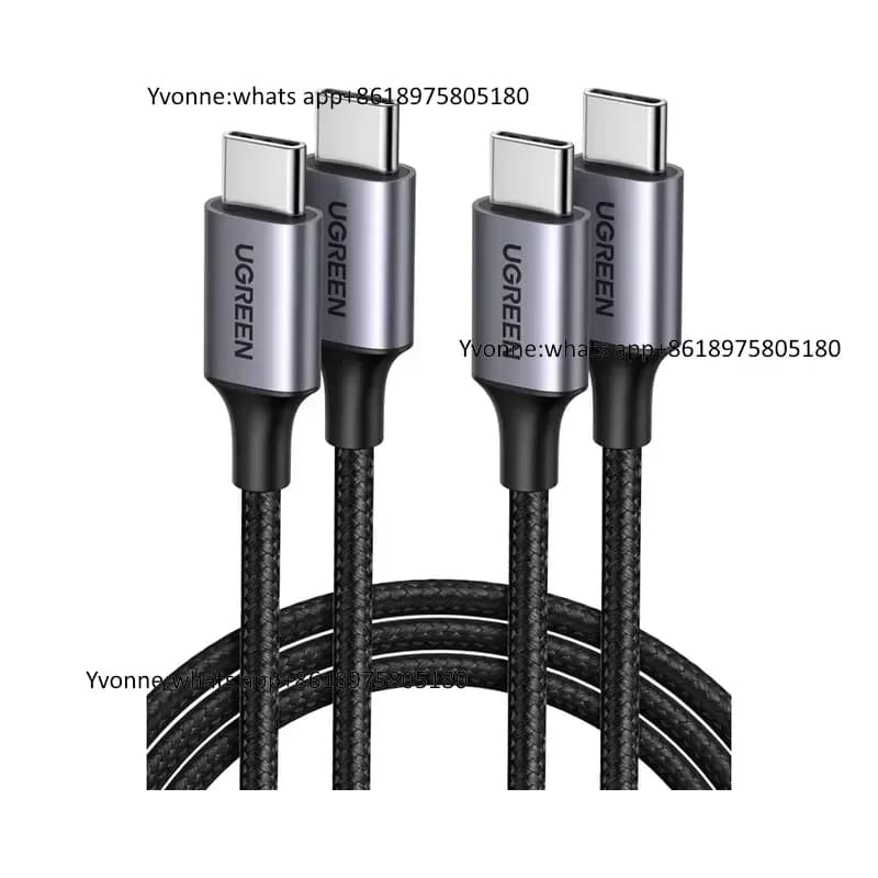 60W USB C Cable 3A Type C Fast Charge Data Transfer 480Mbps Nylon Braided Cable for Charging