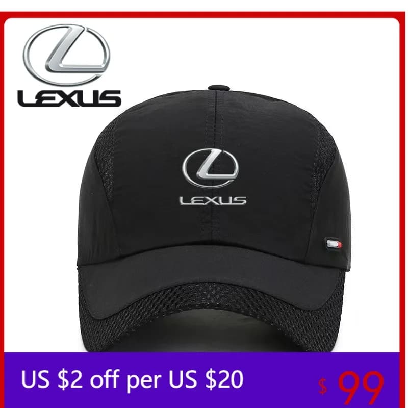 1PC Breathable Mesh Baseball Cap Adjustable Quick-Dry Sports Hat Trucker Cap For Lexus F SPORT LBX NX RX 350h 450h Plug-in Hybri