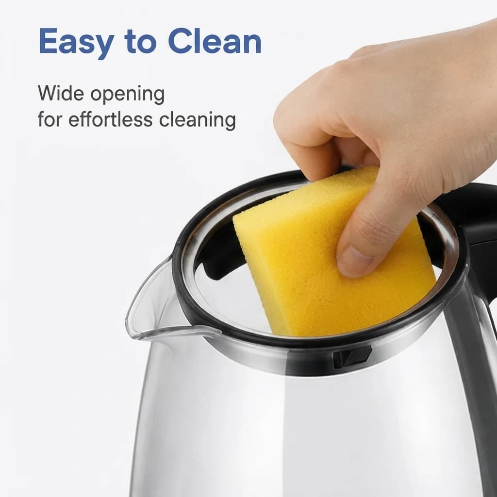 2L Electric Glass Kettle Fast Boil Water Heater with Blue LED Light, 360° Rotating Base, BPA-Free Tea Coffee Kettle for Home
