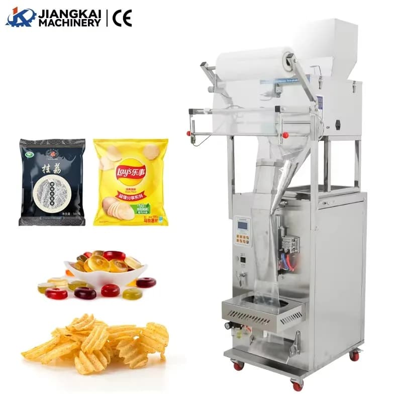 Confezionatrice pneumatica per granuli Pasta Popcorn Patatine fritte Grani Noci Accessori hardware Grande sigillatrice con chiusura posteriore