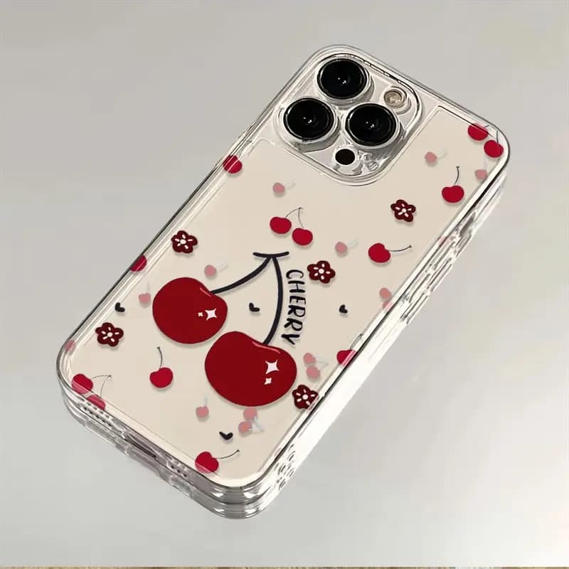 Custodia per telefono piccola ciliegia per iPhone 17 Pro Max Air X XR XS Max 7 8 Plus 16e 15 14 13 Mini 12 11 Cover posteriore morbida moda Y2K