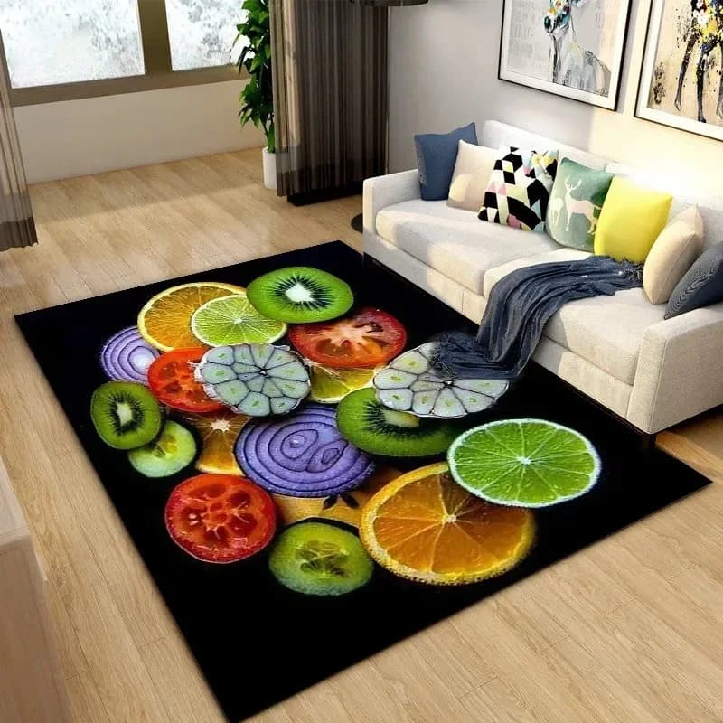 Fresh Fruits Kitchen Mat Area Rug Large,Carpet Rug for Living Room Bedroom Sofa Doormat Decoration, Kids Play Non-slip Floor Mat