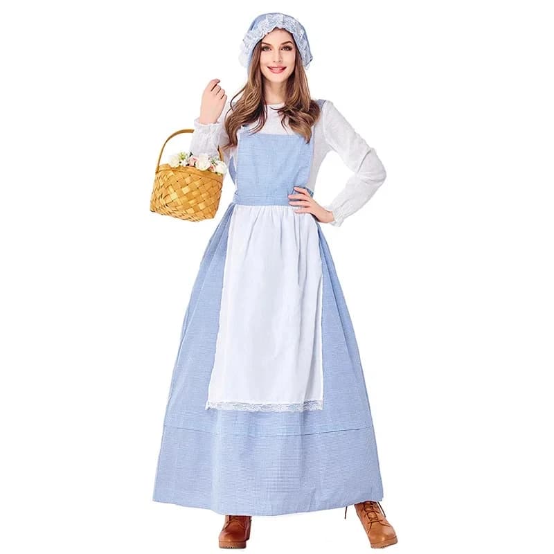 2026 Lady pioneer girl Costume Little House On The Prairie Olden Day Cosplay Thanksgiving Halloween Party Fancy D6P4N