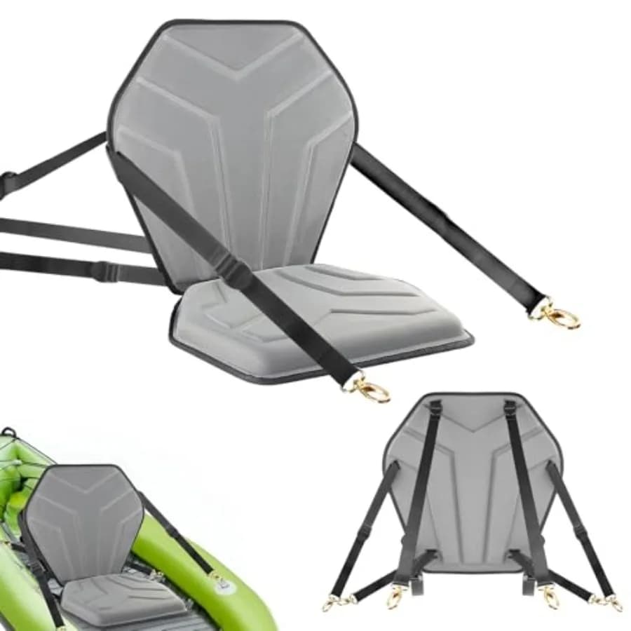 Sedile Universale Deluxe per Kayak con Cuscino Imbottito Spesso e Supporto Lombare per Sedili Sit-On-Top SUP e Paddle Board con 6 Cinghie Regolabili