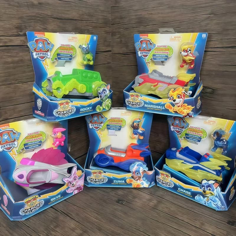Genuine Paw Patrol Pull Back Car Series Vehicle Car Ryder Tracker Everest Chase Rex Skye Rocky Marshall Action Figure Gift Toy