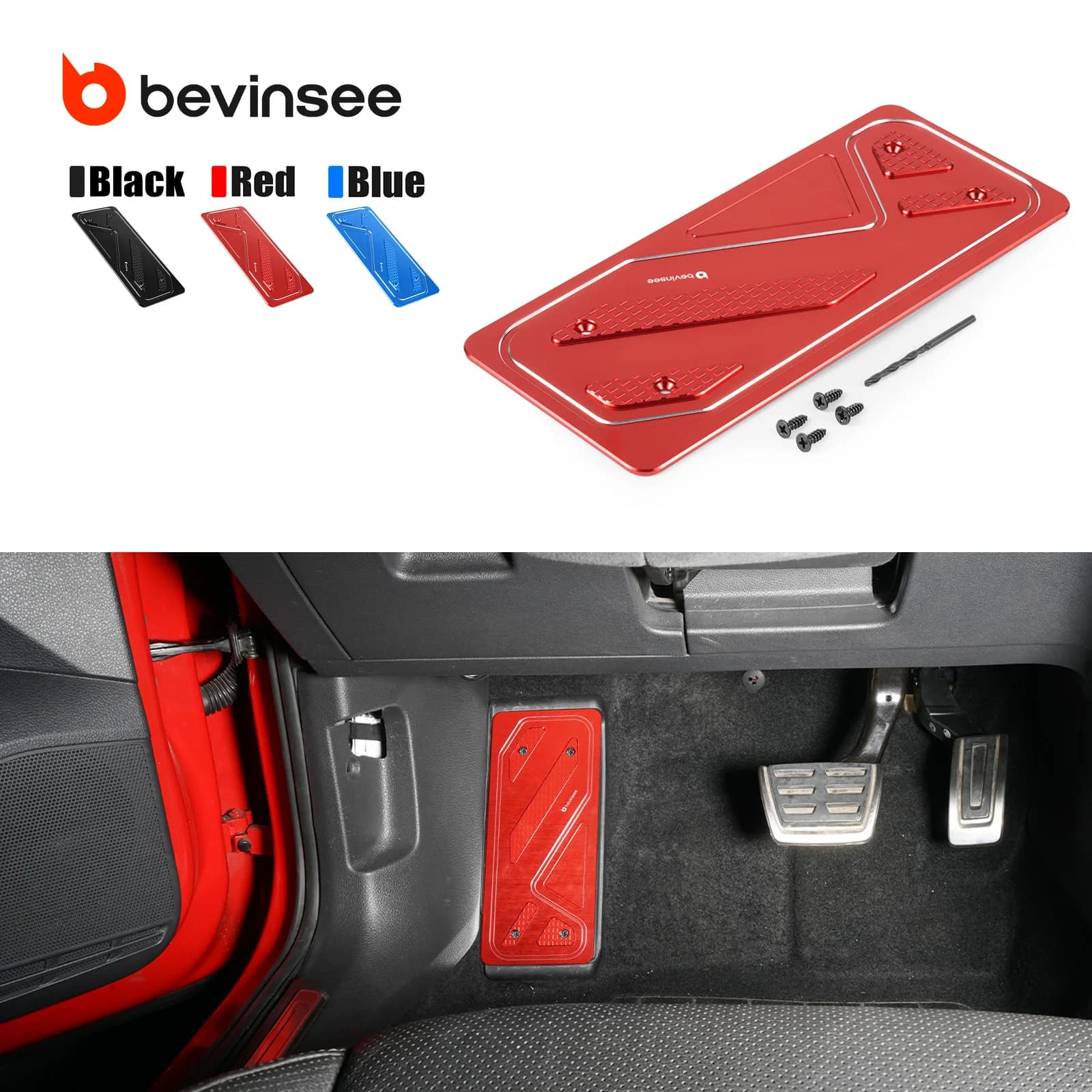 BEVINSEE Copri pedale poggiapiedi per VW Golf 7, per Audi A3 RS3 8V, per SEAT Leon 5F, Sostituisci per 5Q1864551A