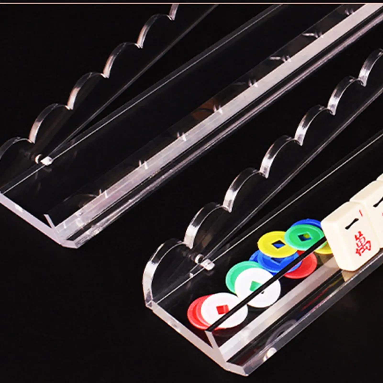 Supporti e Spingitori per Tessere Mahjong in Acrilico, Accessori Magnetici per Mahjong per Donne, Uomini, Principianti, Collezionisti, Feste in Casa
