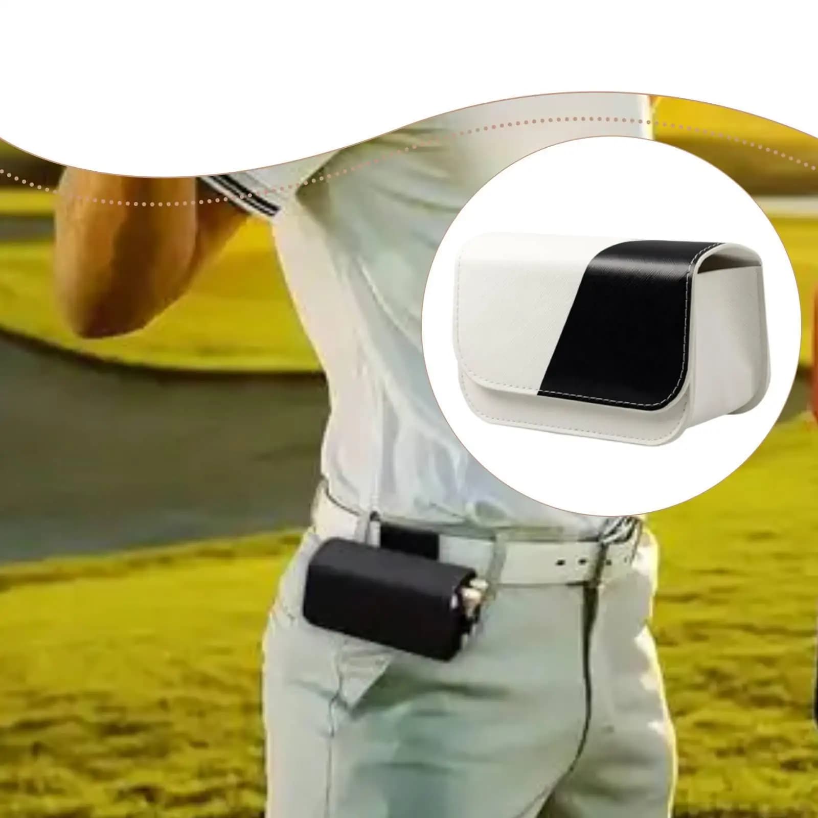 Golf Ball Pouch Pocket Magnet Sport Bag Waterproof PU Leather Belt Case for Outdoor Golf Equipment