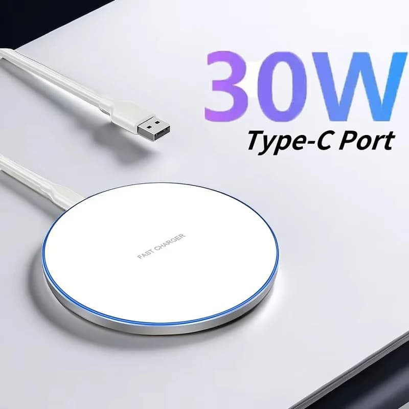 Mini caricatore wireless a LED da tavolo per iPhone, Samsung, Xiaomi, Realme, stazione di ricarica rapida per smartphone.