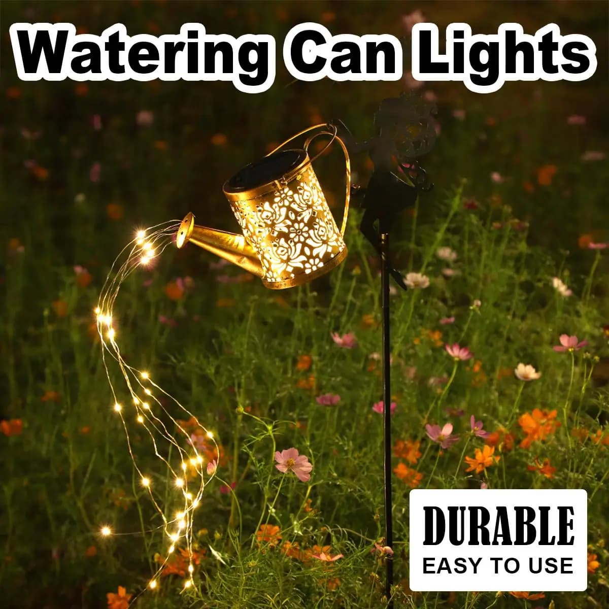 Lampada solare in ferro battuto giardino passeggiata per-giardino striscia luci notturne all'aperto impermeabile LED illuminazione paesaggio spina di terra