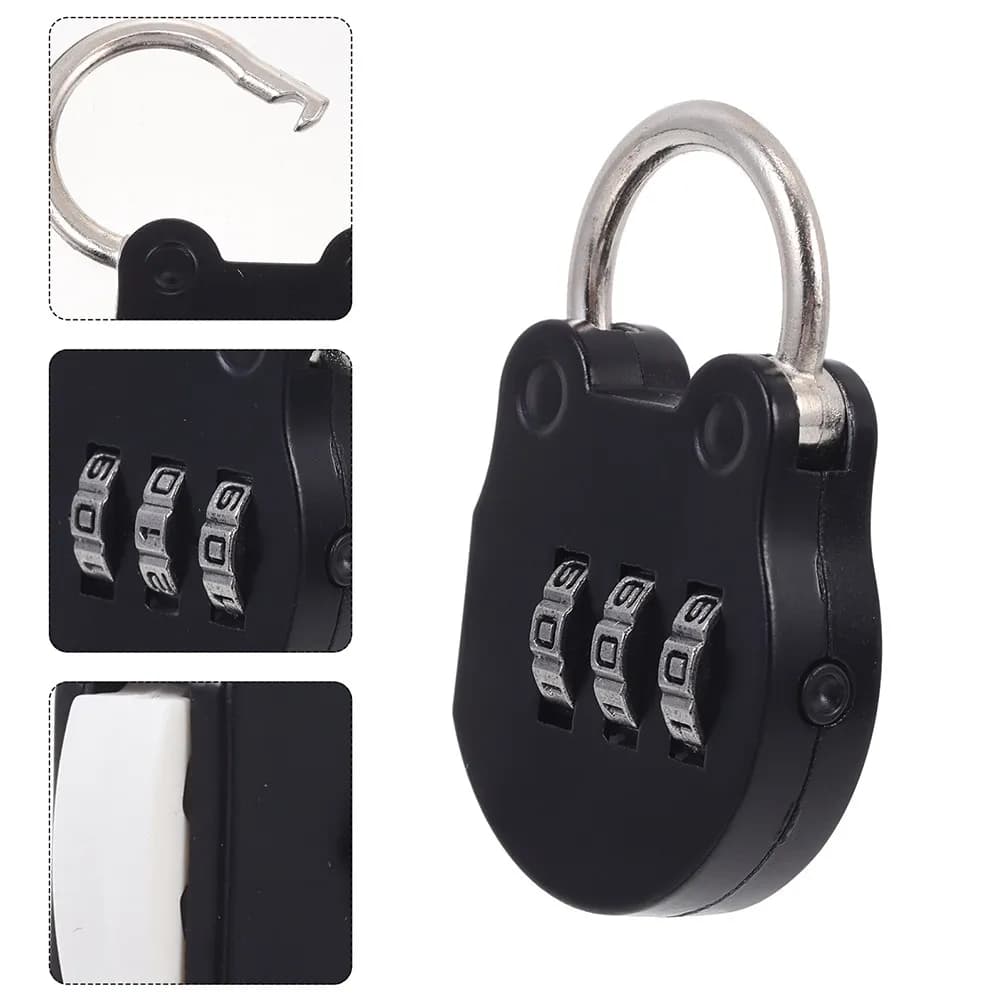 Portable Door Lock for Travel 2pcs Mini 3 Digit Combination Padlock Luggage Suitcase Gym Locker Lock