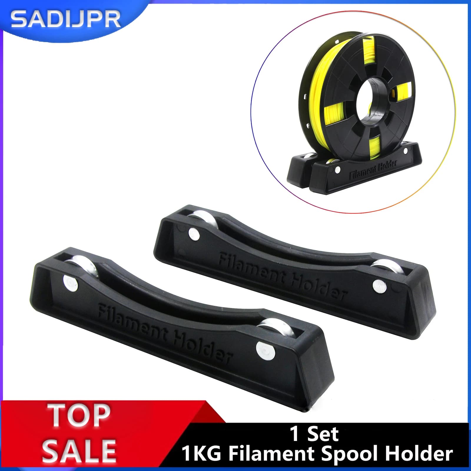 Set Standard 1KG Porta Bobina Filamento con Cuscinetti, Supporto Fisso per Filamenti PLA/PET per Stampanti 3D