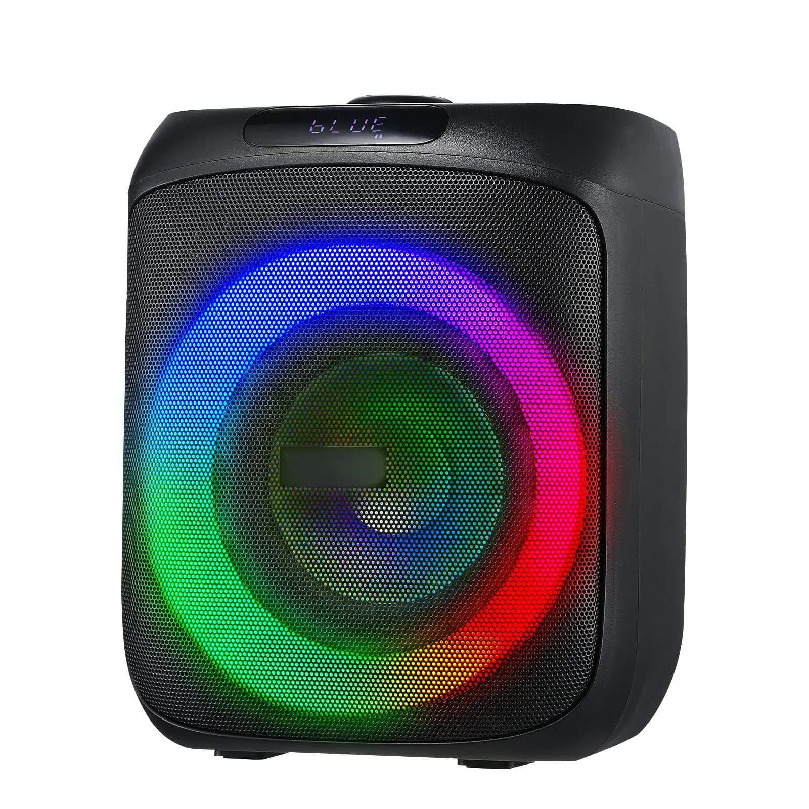 Macchina per Karaoke Bluetooth Portatile da 30W con Altoparlante da 6,5 Pollici e 2 Microfoni Wireless per Adulti