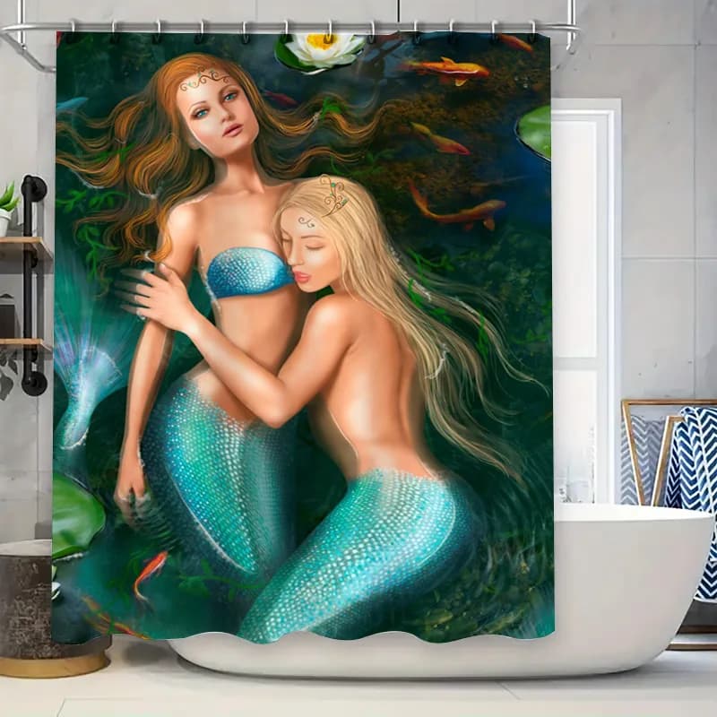 Costume da bagno a sirena Tenda da doccia Tessuto impermeabile Decorazioni per la casa Dimensioni personalizzabili