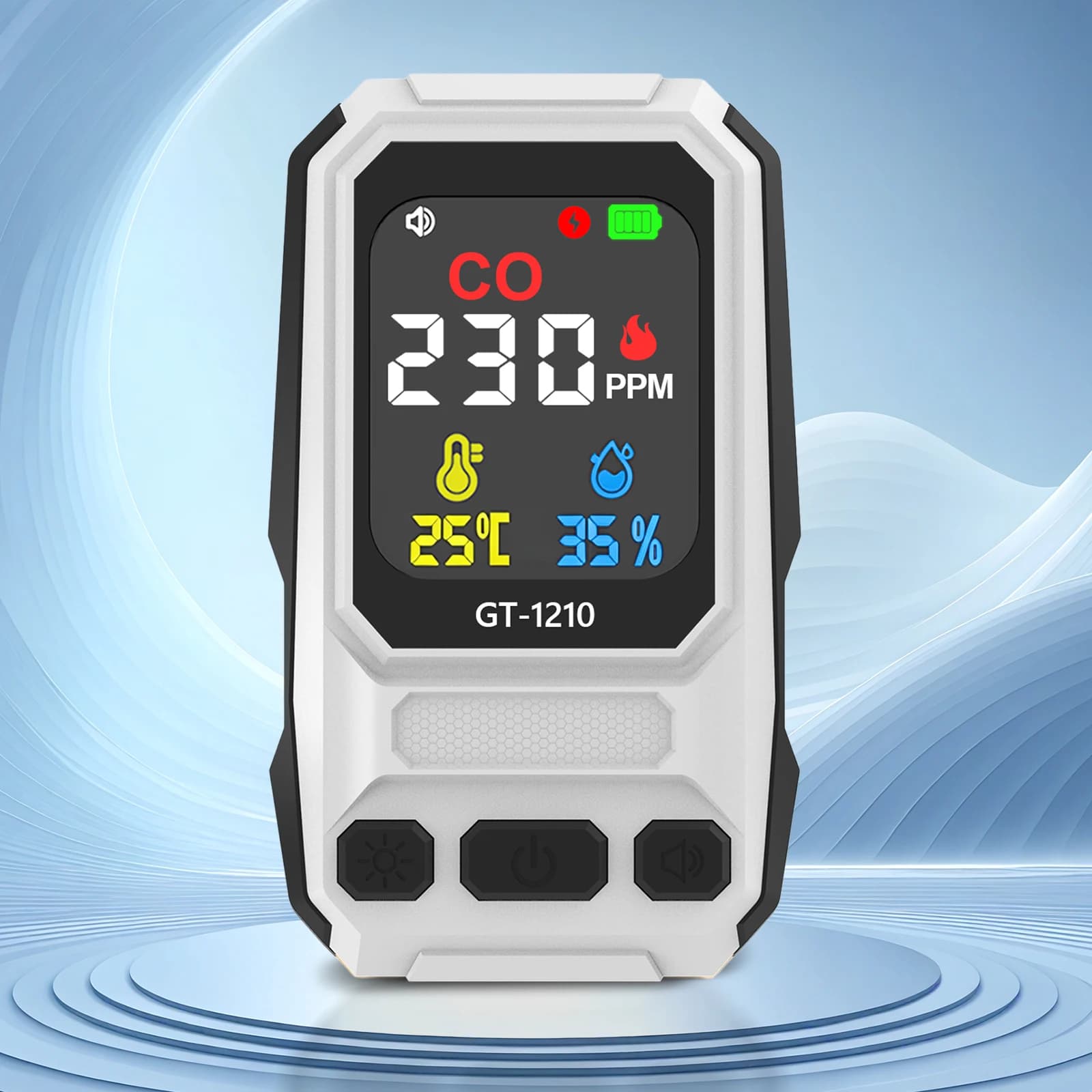 Carbon Monoxide Detector with Alarm Handheld Temperature Humidity Meter with Temperature & Humidity for Home Office & Car