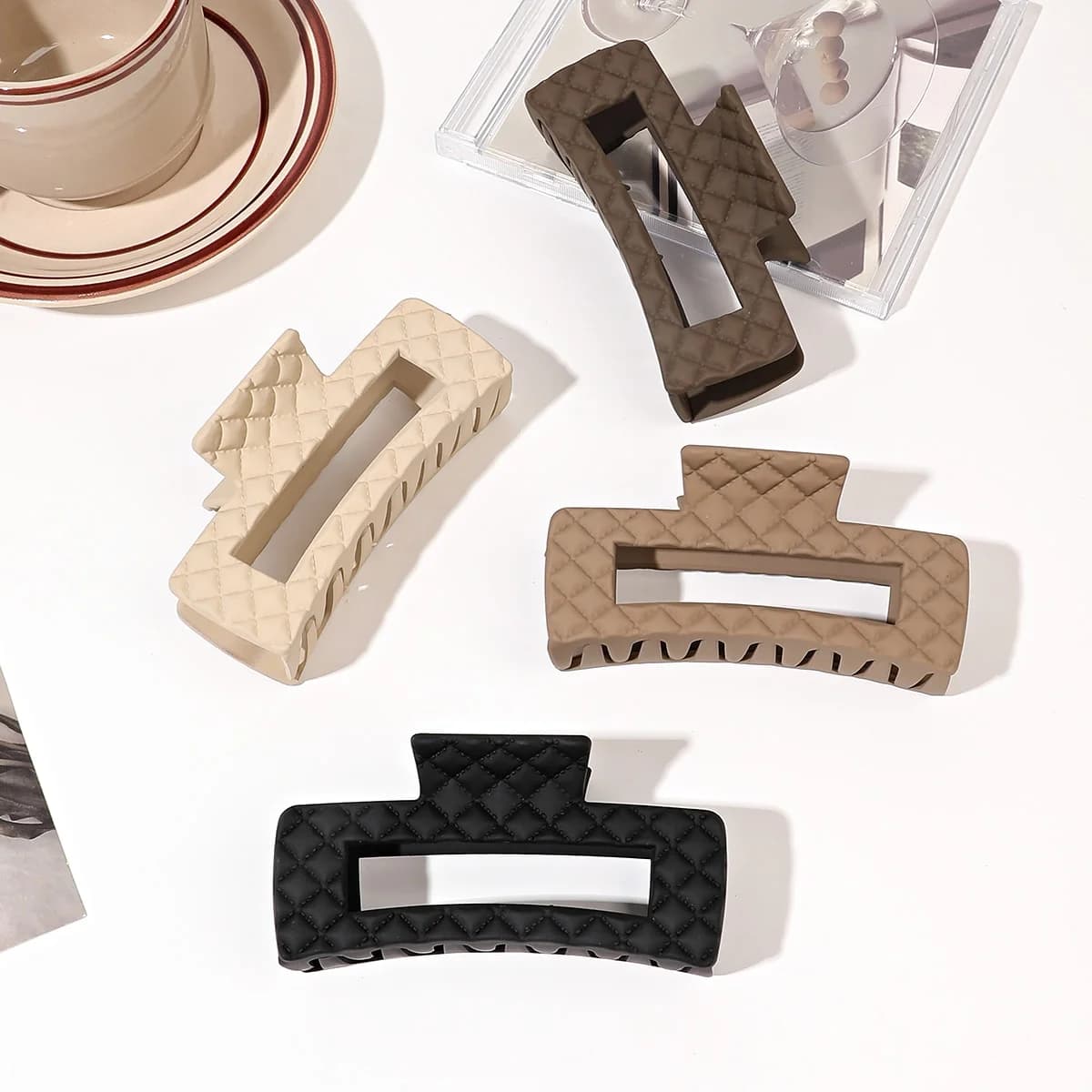 4 pezzi colori neutri grandi clip per artigli per capelli per donna ragazza, clip a banana a tenuta forte clip per mascelle accessori per capelli per capelli spessi e sottili